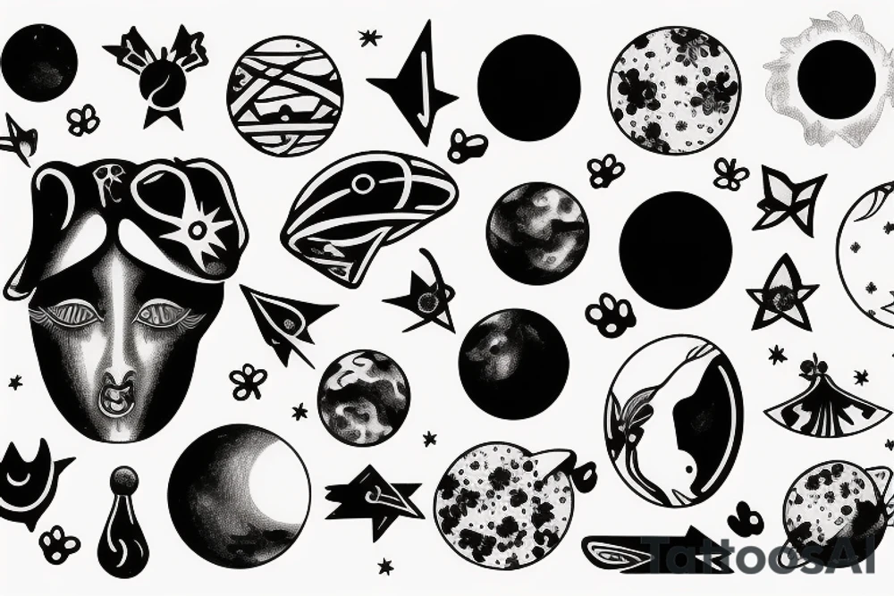 planet venus with a dogs head outline inside tattoo idea planet venus with a dogs head outline inside tattoo idea