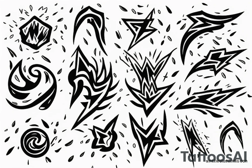 lightning thunder rain tattoo idea