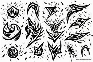 lightning thunder rain tattoo idea
