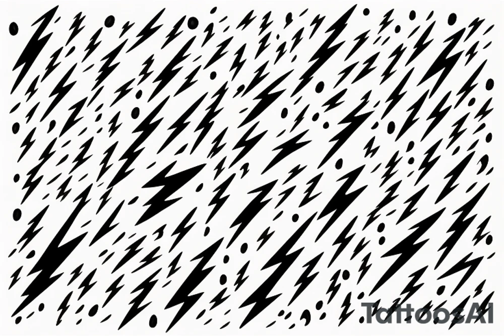 lightning thunder rain tattoo idea