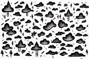 lightnings sky rain tattoo idea