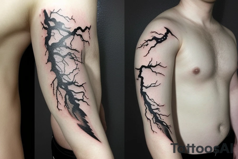 lightnings rain tattoo idea
