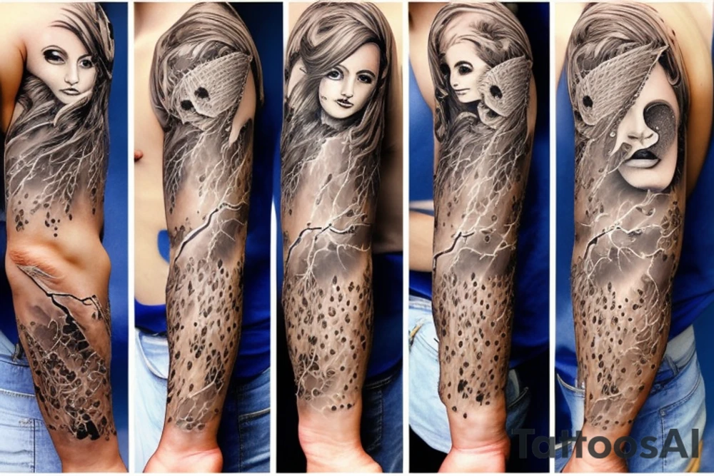 lightnings rain tattoo idea