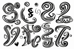 An S and a B, in a coffee cup tattoo idea