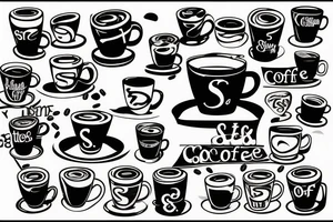 An S and a B, in a coffee cup tattoo idea