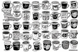 An S and a B, in a coffee cup tattoo idea