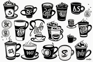 An S and a B, in a coffee cup tattoo idea