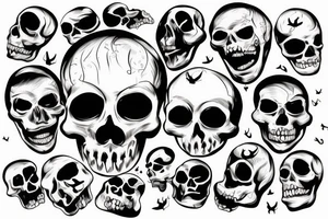 Scull without half jaw tattoo idea