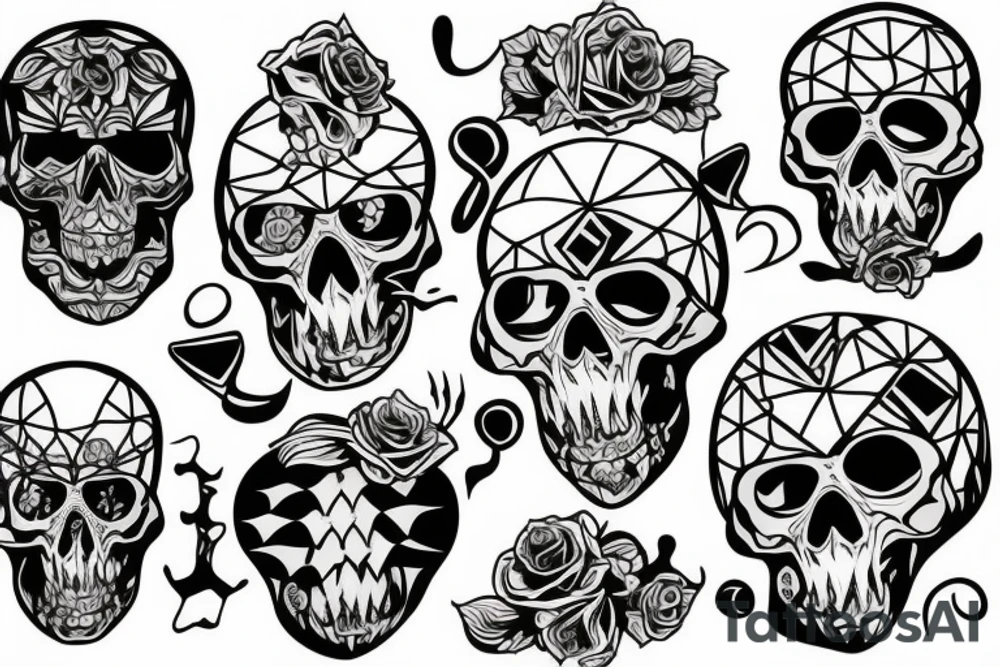 Scull no fear tattoo idea