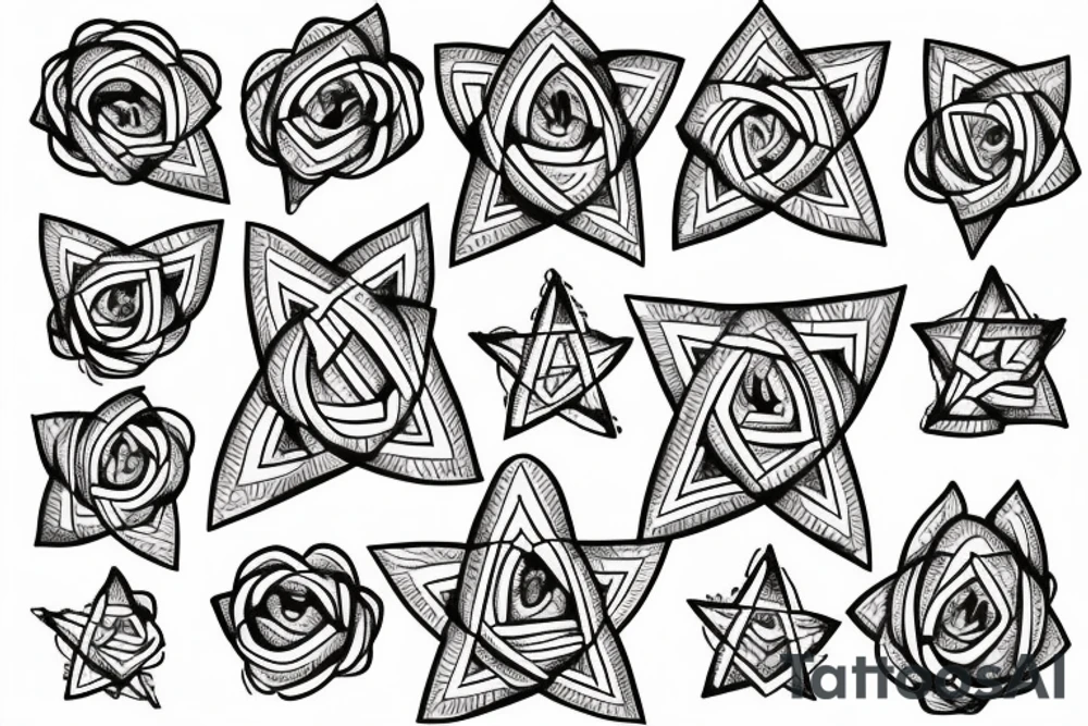 Star of david inside a tulip flower tattoo idea