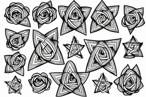 Star of david inside a tulip flower tattoo idea