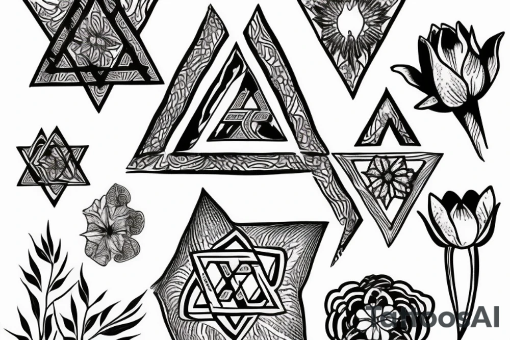 Star of david 
tulip flower tattoo idea