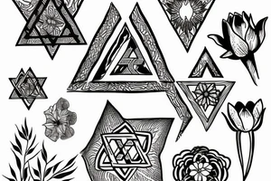 Star of david 
tulip flower tattoo idea