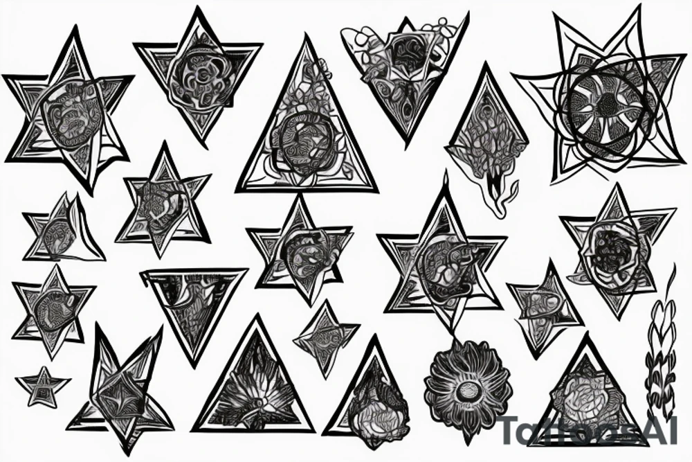 Star of david 
tulip flower tattoo idea