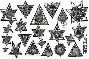 Star of david 
tulip flower tattoo idea