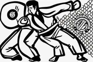Maigtyfull and determined Jiu Jitsu fighter ready to engage in the battle of a lifetime tattoo idea