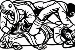 Maigtyfull and determined Jiu Jitsu fighter ready to engage in the battle of a lifetime tattoo idea