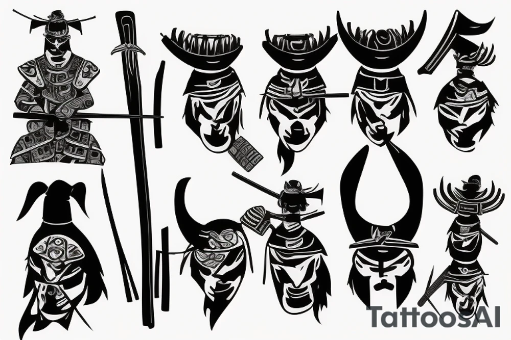 Samurai warrior ready for war tattoo idea