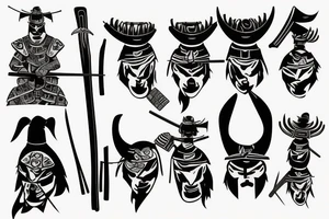 Samurai warrior ready for war tattoo idea