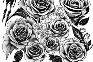 Crow and roses tattoo idea