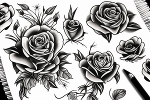 Crow and roses tattoo idea