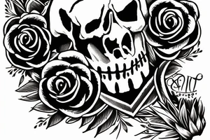 Crow on skull tattoo idea