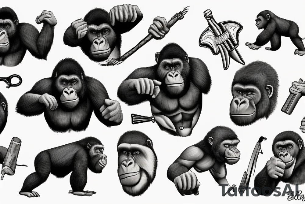 gorilla war cry tattoo idea