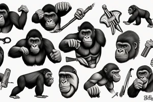 gorilla war cry tattoo idea