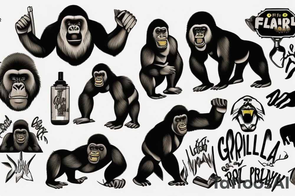 gorilla war cry tattoo idea