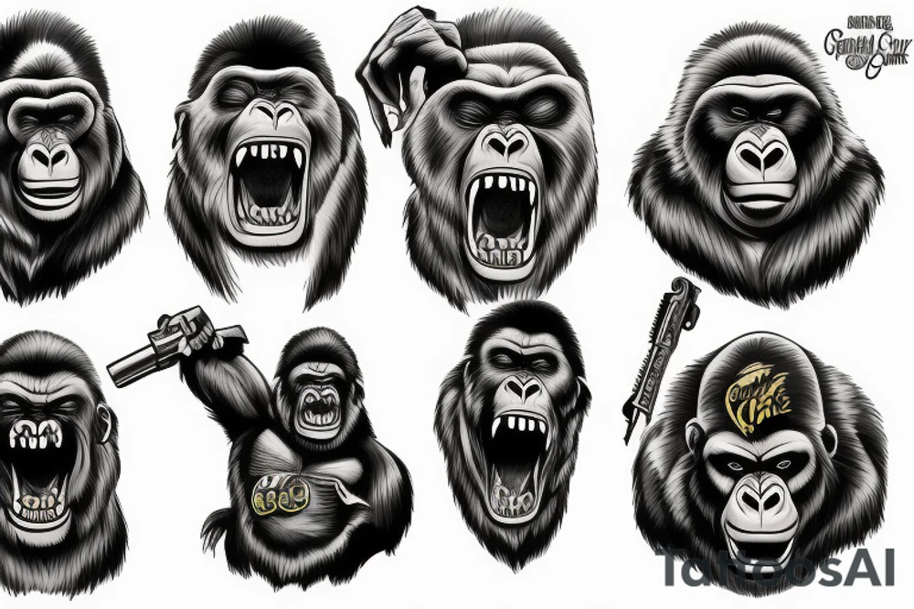 gorilla war cry tattoo idea
