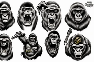 gorilla war cry tattoo idea