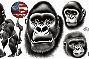 gorilla going to war tattoo idea