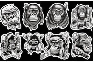 gorilla going to war tattoo idea