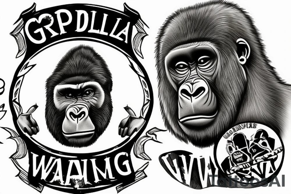 gorilla going to war tattoo idea