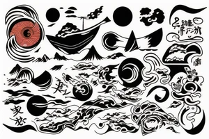 Sunset at sea tattoo idea