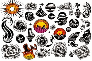 Sunset at sea tattoo idea