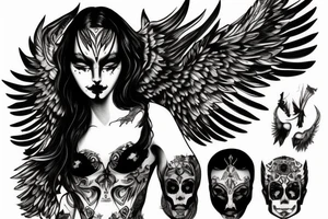 The Fallen Angel painting focused around the eyes tattoo idea