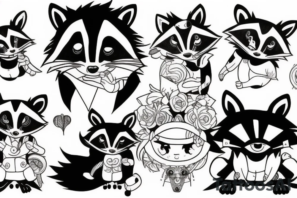 anime raccoon tattoo idea