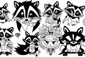 anime raccoon tattoo idea