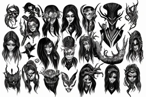 BLACK ELFES MAN SCARY tattoo idea