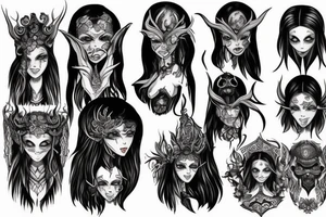 BLACK ELFES MAN SCARY tattoo idea