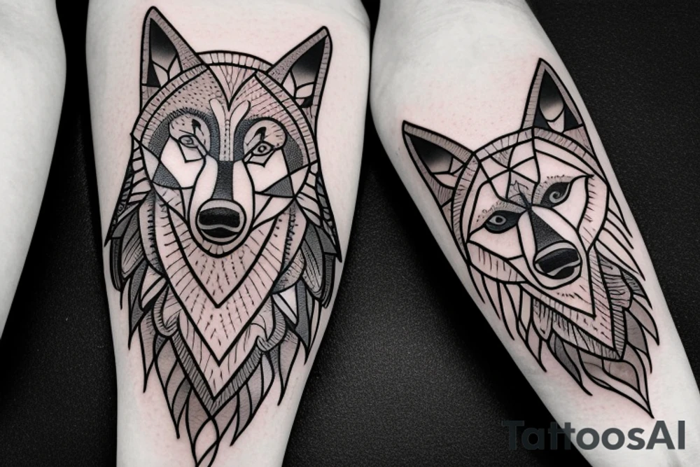 Medium size wolf tattoo idea