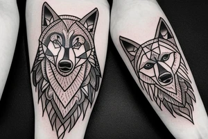 Medium size wolf tattoo idea