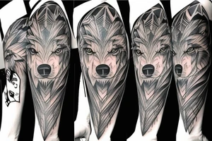 Medium size wolf tattoo idea