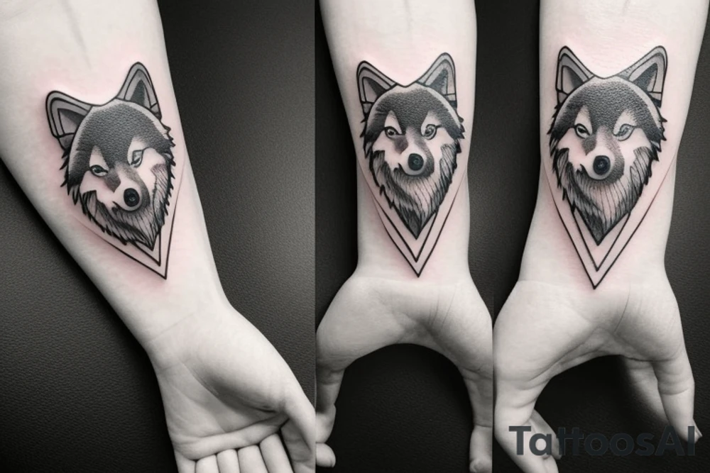 Small size wolf tattoo idea