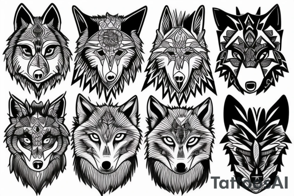 Small size wolf tattoo idea