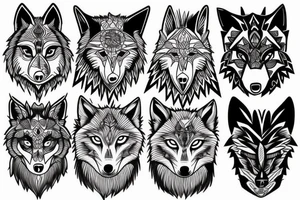 Small size wolf tattoo idea