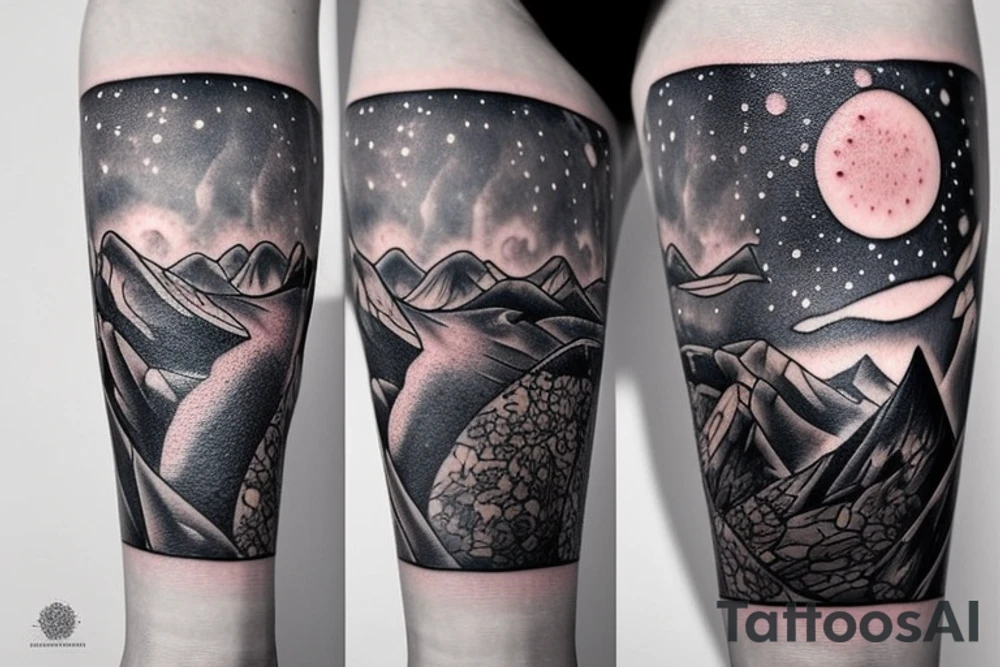 A mix of several things. I want these things included: the time 11:11, space elements such as constellations, a capybara, the phrase “40 years together”, and mountains. tattoo idea