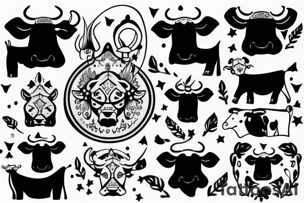 leo cow tattoo idea