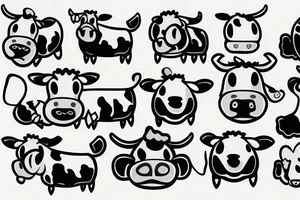 cute cow tattoo idea